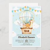 Heißluftballon Babydusche Einladung (Vorne/Hinten)