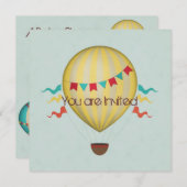 Heißluftballon Babydusche Einladung (Vorne/Hinten)