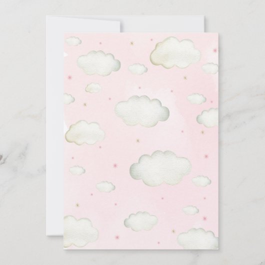 Heißluftballon Babydusche Einladung (Rückseite)