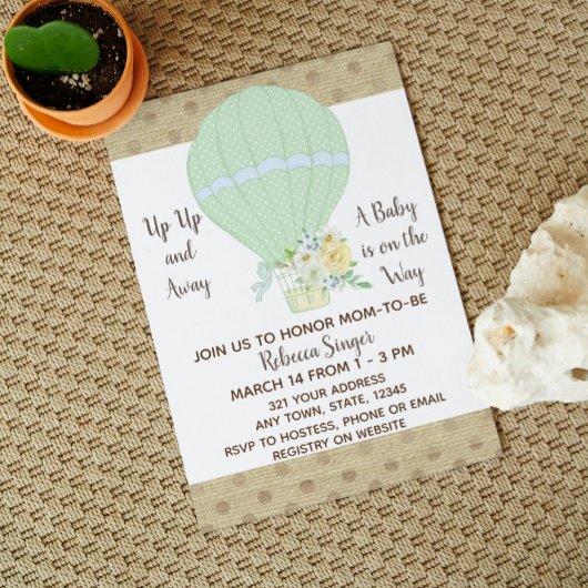 Heißluftballon Babydusche Einladung