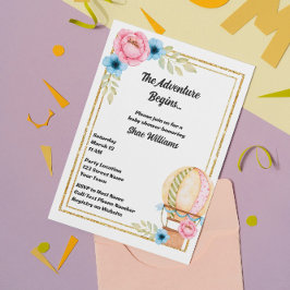 Heißluftballon Babydusche Einladung