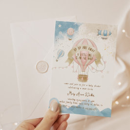 Heißluftballon Babydusche Einladung