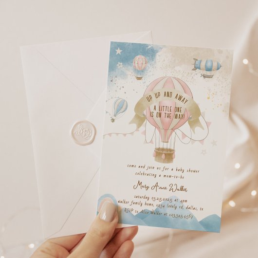 Heißluftballon Babydusche Einladung