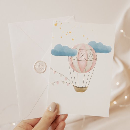 Heißluftballon Babydusche Einladung