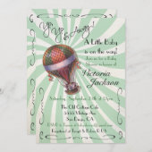 Heißluftballon Babydusche Einladung (Vorne/Hinten)