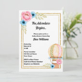 Heißluftballon Babydusche Einladung (Stehend Vorderseite)