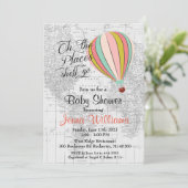 Heißluftballon Babydusche Einladung (Stehend Vorderseite)