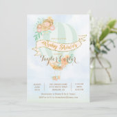 Heißluftballon Babydusche Einladung (Stehend Vorderseite)