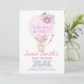 Heißluftballon Babydusche Einladung (Stehend Vorderseite)