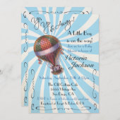 Heißluftballon Babydusche Einladung (Vorne/Hinten)