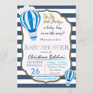 Heißluftballon Babydusche Einladung