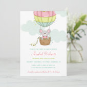 Heißluftballon Babydusche Einladung (Stehend Vorderseite)