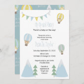 Heißluftballon Babydusche Einladung (Vorne/Hinten)