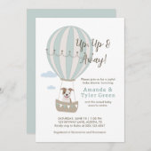 Heißluftballon Babydusche Einladung mit Niedlichem (Vorne/Hinten)