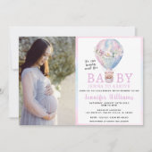 Heißluftballon Babydusche Foto Einladung (Vorderseite)