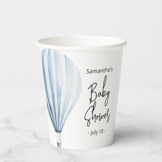 Heißluftballon - Babydusche Pappbecher (Rückseite)