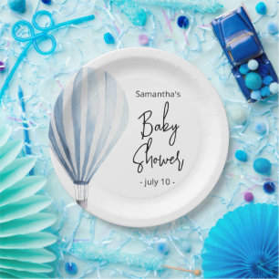 Heißluftballon - Babydusche Pappteller