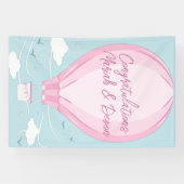Heißluftballon Babydusche Pink Banner (Horizontal)