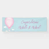 Heißluftballon Babydusche Pink Banner (Horizontal)