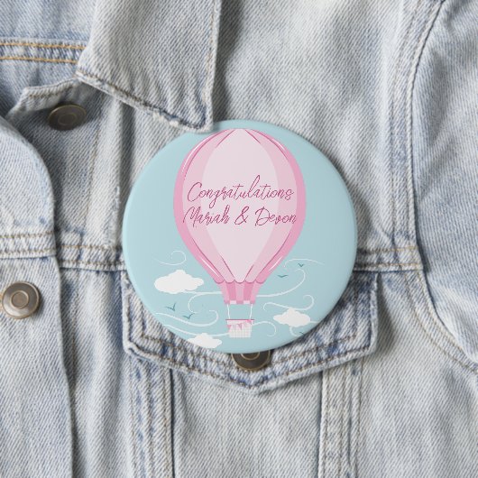 Heißluftballon Babydusche Pink Button (Beispiel)