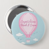 Heißluftballon Babydusche Pink Button (Vorne & Hinten)