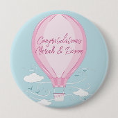 Heißluftballon Babydusche Pink Button (Vorderseite)