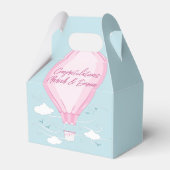 Heißluftballon Babydusche Pink Geschenkschachtel (Rückseite)