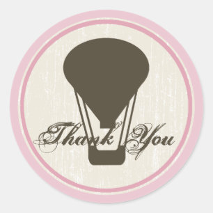 Heißluftballon Babydusche Runder Aufkleber