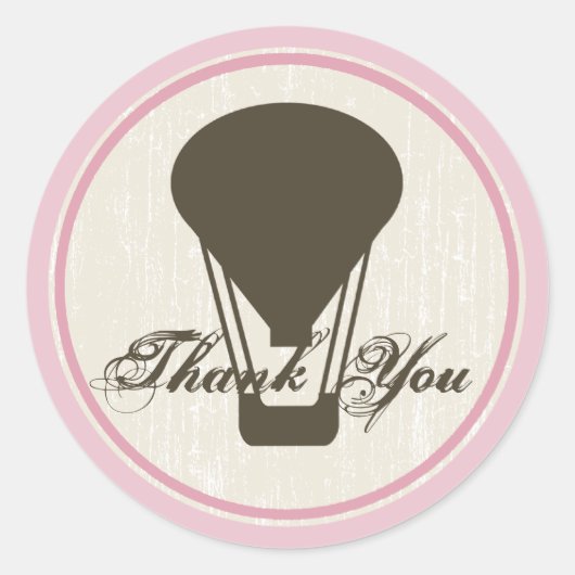 Heißluftballon Babydusche Runder Aufkleber (Vorderseite)