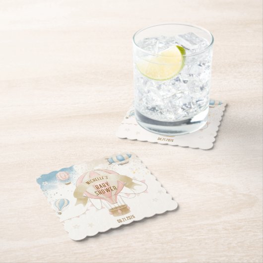 Heißluftballon Babydusche Untersetzer (Vor Ort)