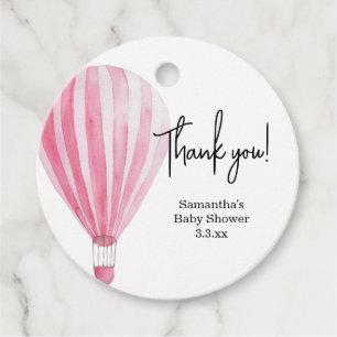 Heißluftballon - Babydusche vielen Dank Geschenkanhänger