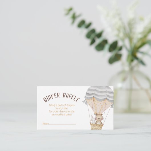 Heißluftballon Babydusche Windelwanne Begleitkarte (Stehend Vorderseite)