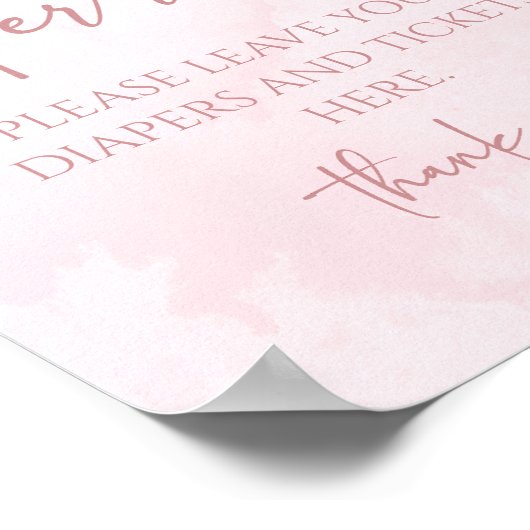 Heißluftballon Babydusche Windelwindeln Raffelzeic Poster (Ecke)