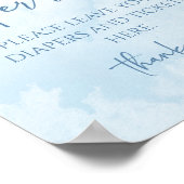 Heißluftballon Babydusche Windelwindeln Raffelzeic Poster (Ecke)