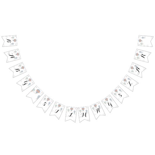 Heißluftballon Babyduschzeichen Wimpelkette (Alle)