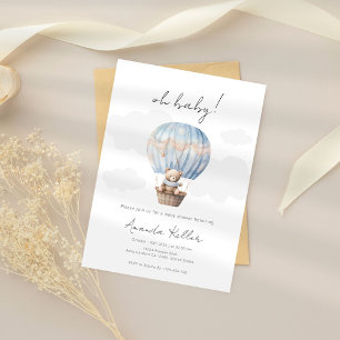 Heißluftballon Bear Baby Dusche Einladung