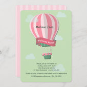 Heißluftballon Begrüßung Baby Einladung (Vorne/Hinten)