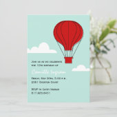 Heißluftballon Birthday Einladung (Stehend Vorderseite)