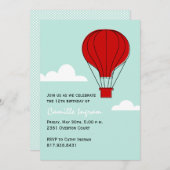 Heißluftballon Birthday Einladung (Vorne/Hinten)