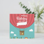 Heißluftballon Birthday Feiertagskarte (Stehend Vorderseite)