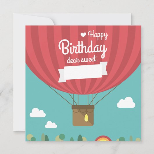 Heißluftballon Birthday Feiertagskarte (Vorderseite)