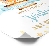 Heißluftballon Birthday Jungle Tiere Willkommen Poster (Ecke)