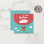 Heißluftballon Birthday Mitteilungskarte (Vorderseite/Rückseite Beispiel)