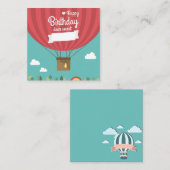 Heißluftballon Birthday Mitteilungskarte (Vorne/Hinten)