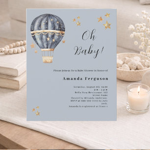 Heißluftballon blau Junge Baby Shower Einladung