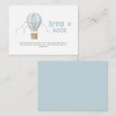 Heißluftballon blaue Babydusche bringen Buch Mitteilungskarte (Vorne/Hinten)