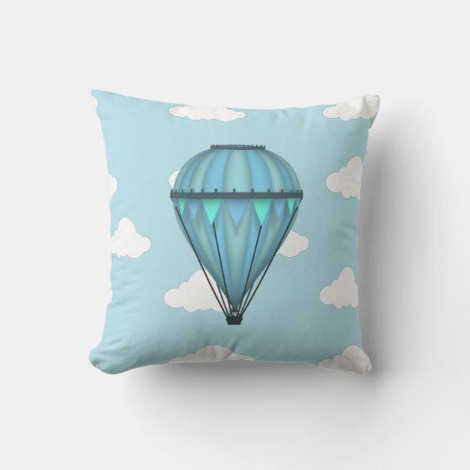 Heißluftballon Blauer Himmel mit Wolken Kissen (Vorderseite)