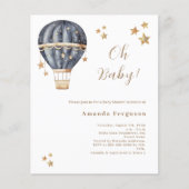 Heißluftballon blauer Junge Stars Babydusche (Vorderseite)