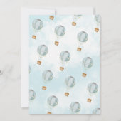 Heißluftballon Blue 1. Geburtstag Einladung (Rückseite)