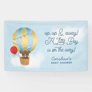 Heißluftballon Blue Up and Away Baby Dusche Banner